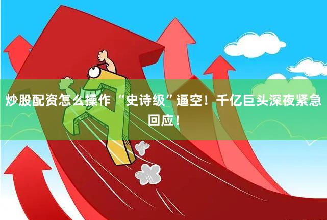 炒股配资怎么操作 “史诗级”逼空！千亿巨头深夜紧急回应！